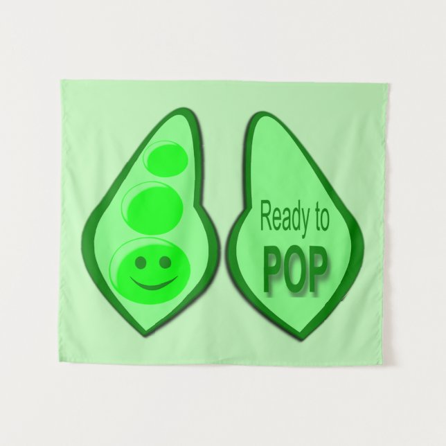 Ready to Pop Pregnant Green Pea Tapestry (Front (Horizontal))