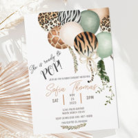 Ready to Pop Safari Animal Baby Shower Invitation