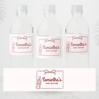 Ready to Pop Soda Baby Shower Water Bottle Label