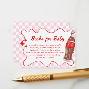 Ready to Pop Soda girl Baby shower Books For Baby Enclosure Card