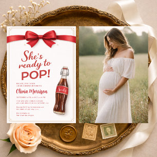 Ready to Pop Soda Photo Baby Shower Invitation