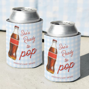 Ready To Pop Soda Pop Boy Baby Shower Can Cooler