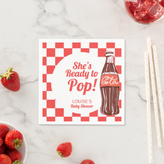 Ready To Pop Soda Pop Cola Baby Shower Napkin
