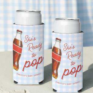 Ready To Pop Soda Pop Cola Boy Baby Shower Seltzer Can Cooler
