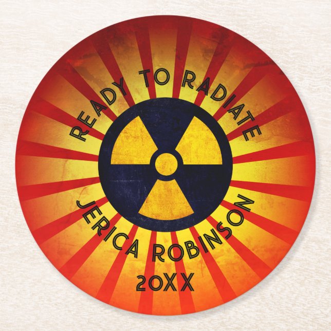 Ready to Radiate Radiography  Round Paper Coaster (Front)