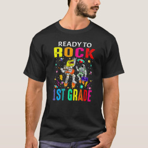 Ready To Rock 1st Grade Astronaut Dinosaur Back To T-Shirt