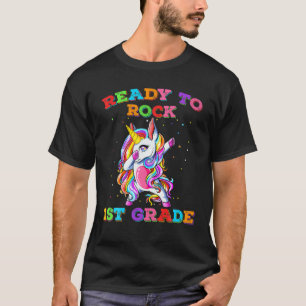 Ready To Rock 1St Grade Dabbing Unicorn Back To Sc T-Shirt