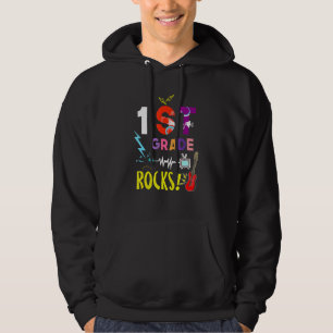 Ready To Rock 1st Grade First Teacher Kids Back To Hoodie
