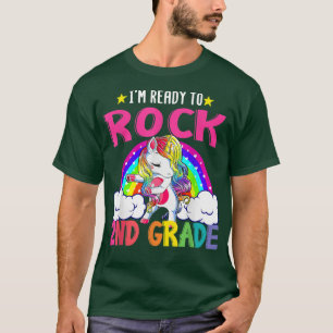 Ready To Rock 2nd Grade Cute Unicorn Flossing Girl T-Shirt