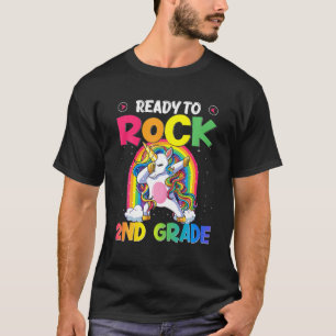 Ready To Rock 2Nd Grade Dabbing Unicorn Back To Sc T-Shirt