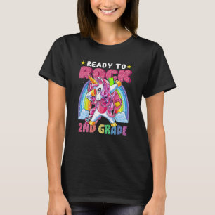 Ready To Rock 2nd Grade Dabbing Unicorn Girls T-Shirt