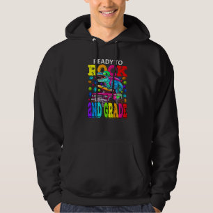 Ready To Rock 2nd Grade Monster Truck Dinosaur Boy Hoodie