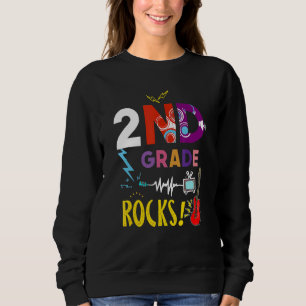 Ready To Rock 2nd Grade Second Teacher Kids Back Sweatshirt