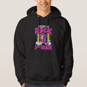 Ready To Rock 3rd Grade Dabbing Unicorn Back To Sc Hoodie