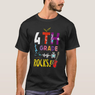 Ready To Rock 4th Grade Fourth Teacher Kids Back T-Shirt