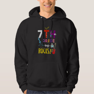 Ready To Rock 7th Grade Seventh Teacher Kids Back Hoodie