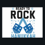 Ready To Rock Hanukkah Funny Jewish Holiday Gift Poster<br><div class="desc">funny, jewish, jew, religion, hanukkah, holiday, Shabbat, menroah, gift, hebrew</div>