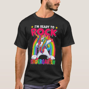 Ready to Rock Kindergarten Dabbing Unicorn Back to T-Shirt