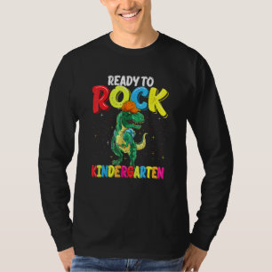 Ready To Rock Kindergarten Dinosaur Back To School T-Shirt