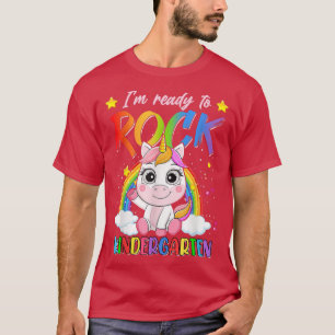 Ready To Rock Kindergarten Rainbow Unicorn Back To T-Shirt
