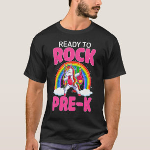 Ready To Rock Pre K Dabbing Unicorn Back To School T-Shirt