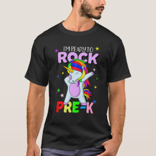 Ready To Rock Pre-K Dabbing Unicorn Girl Boy Back T-Shirt