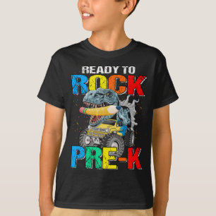 Ready To Rock Pre-K Monster Truck Dinosaur Boys T-Shirt