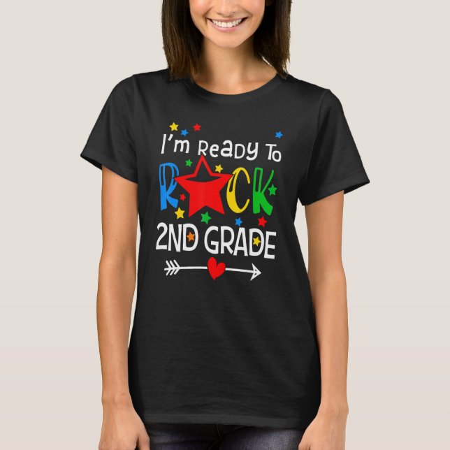Ready To Rock Second 2nd Grade Back To School Teac T-Shirt (Front)