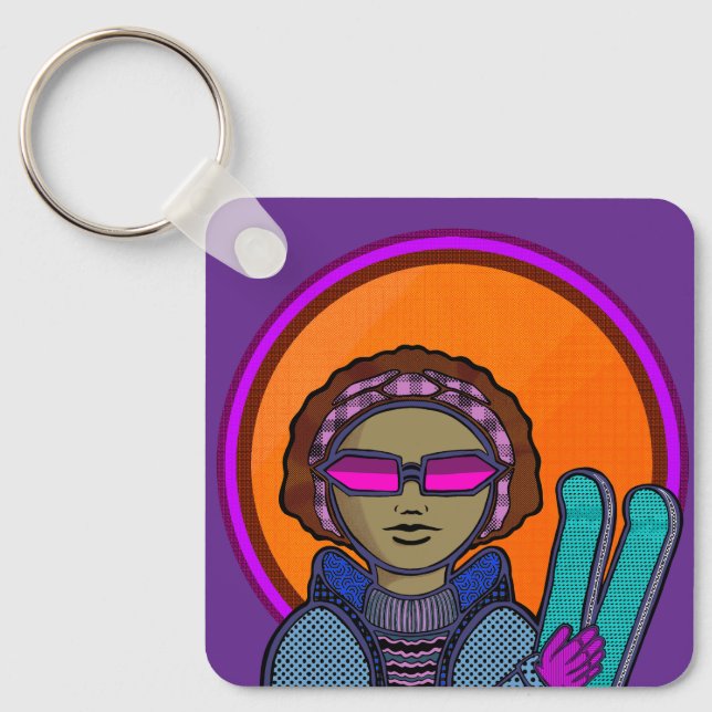 Ready to ski key ring (Front)