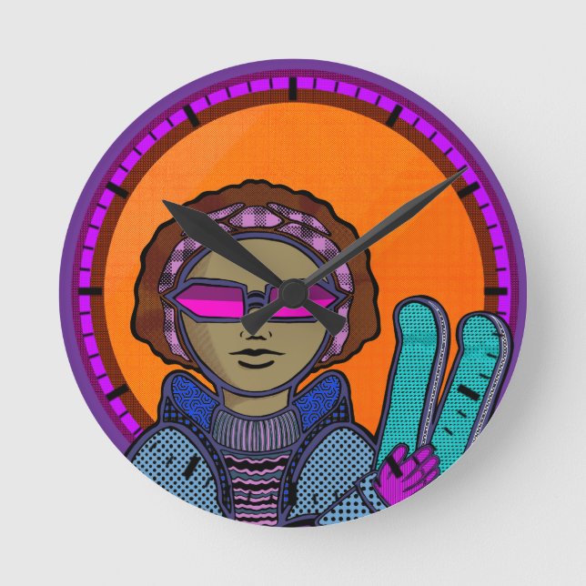 Ready to ski round clock (Front)