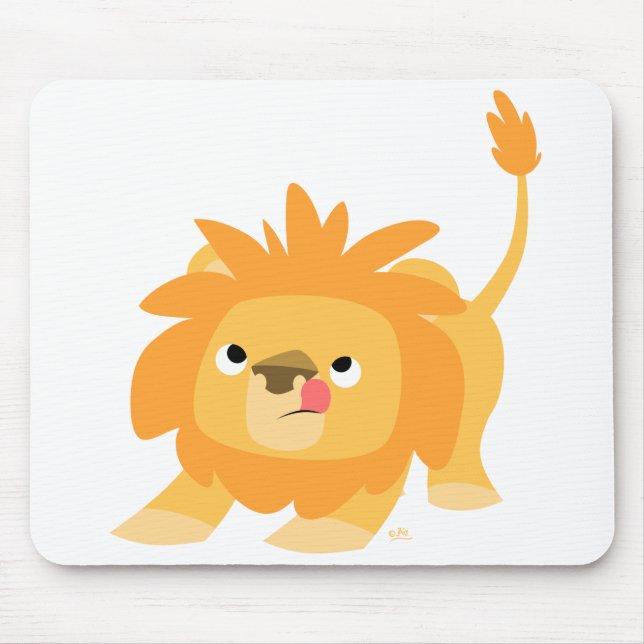 Ready to spring Cartoon Lion mousepad (Front)