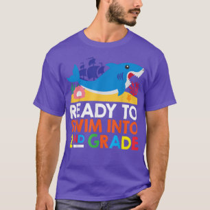 Ready To Swim Into 2nd Grade Shark Back To School  T-Shirt