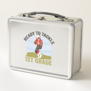 Ready To Tackle 1st Grade Football Fantasy Rugby Metal Lunch Box