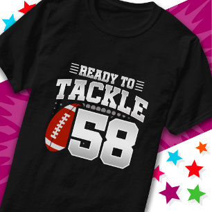 Ready To Tackle 58 Football Party 58th Birthday T-Shirt