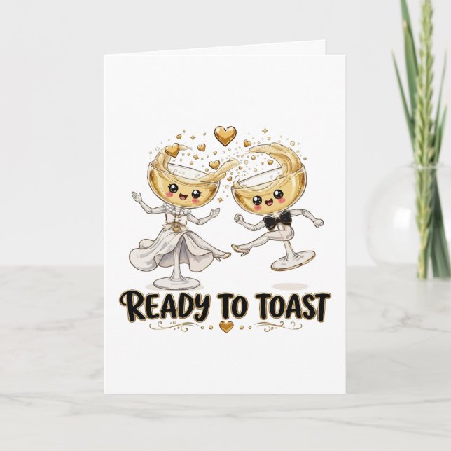 Ready To Toast Wedding Couple Invitation (Front)