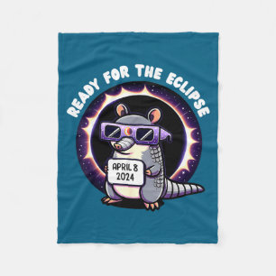Ready Total Solar Eclipse Armadillo Illustration Fleece Blanket