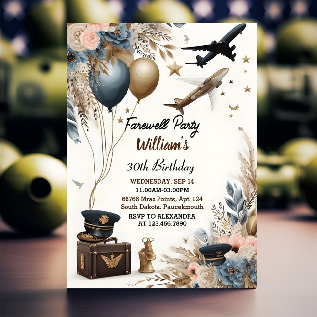 Ready Travel Surprise Globe Farewell 30th Birthday Invitation (Creator Uploaded)