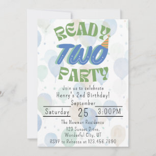 Ready Two Party Birthday Invitation