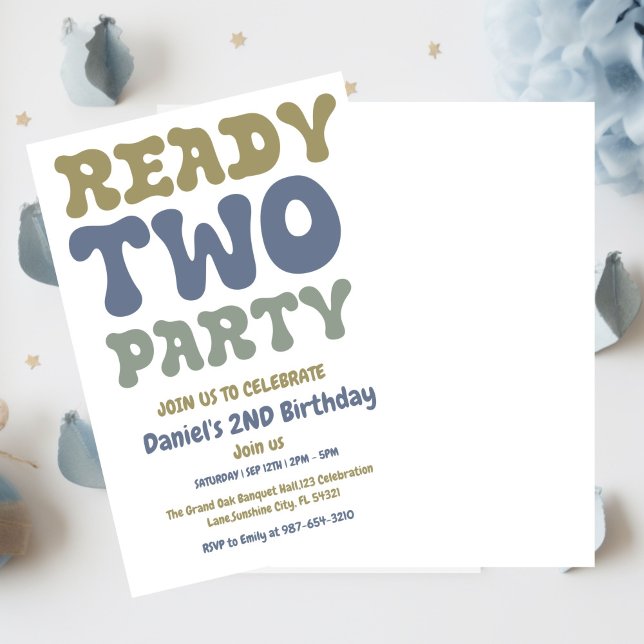 Ready Two Party, Boy Second Birthday Party Invitation (Creator Uploaded)