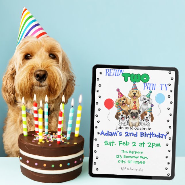 Ready Two Paw-ty Birthday Invitation (Creator Uploaded)