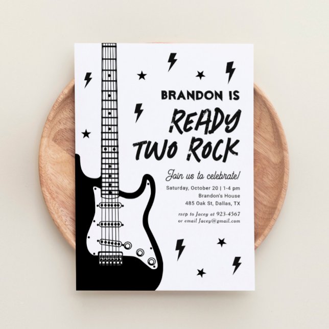 Ready Two Rock Guitar 2nd Birthday Invitation (Creator Uploaded)