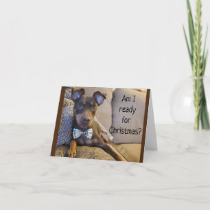 READY W/ MY BOW TIE TO SAY *MERRY CHRISTMAS* TO U CARD