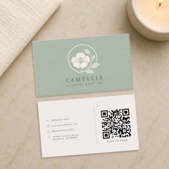 Readymade Logo Luxury Head Spa Business Card (Creator Uploaded)
