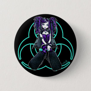 "Reagan" Cybergoth Radioactive Fairy Button