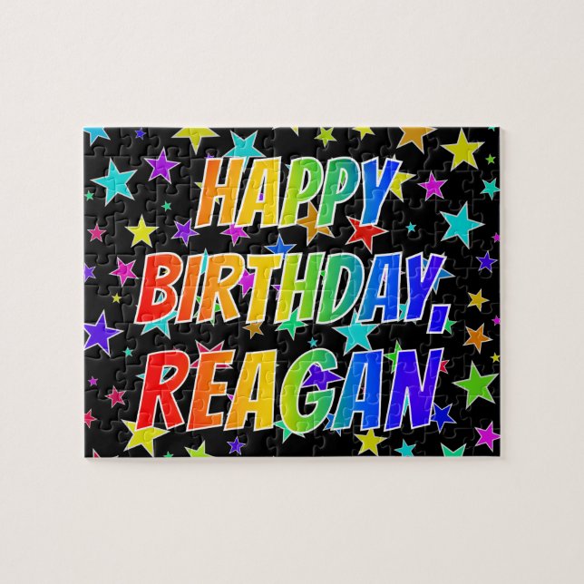 "REAGAN" First Name, Fun "HAPPY BIRTHDAY" Jigsaw Puzzle (Horizontal)