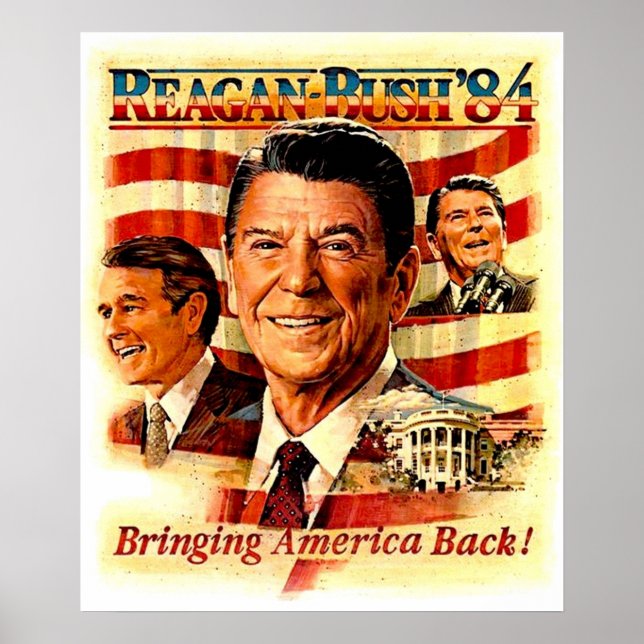 REAGAN FOR PRESIDENT Vintage Campaign Advertising  Poster (Front)