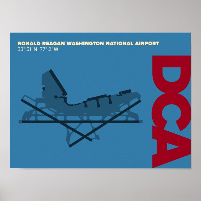 Reagan National Airport (DCA) Diagram Poster (Front)