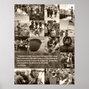 Reagan's Famous Freedom quote. Curated Images. Poster