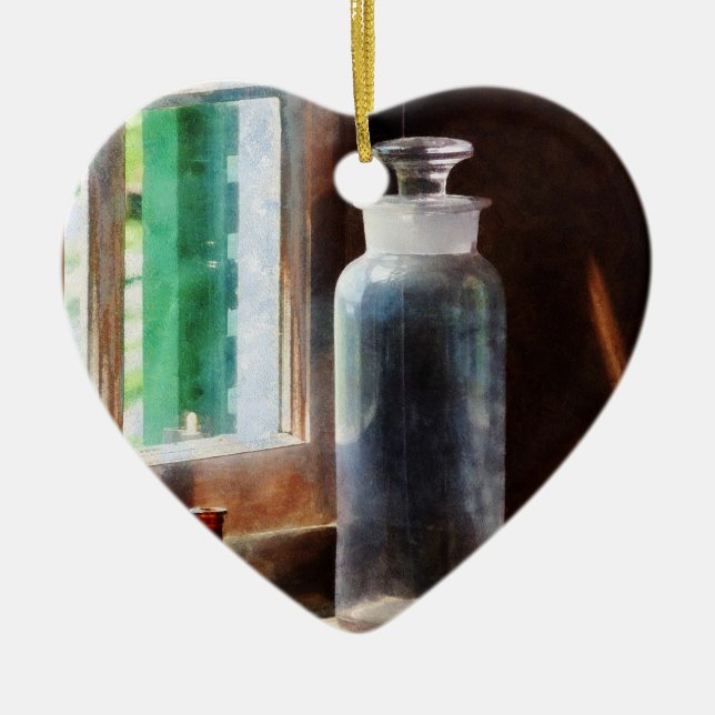 Reagent Bottle and Small Brown Bottle Ceramic Tree Decoration (Front)