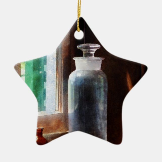 Reagent Bottle and Small Brown Bottle Ceramic Tree Decoration (Front)
